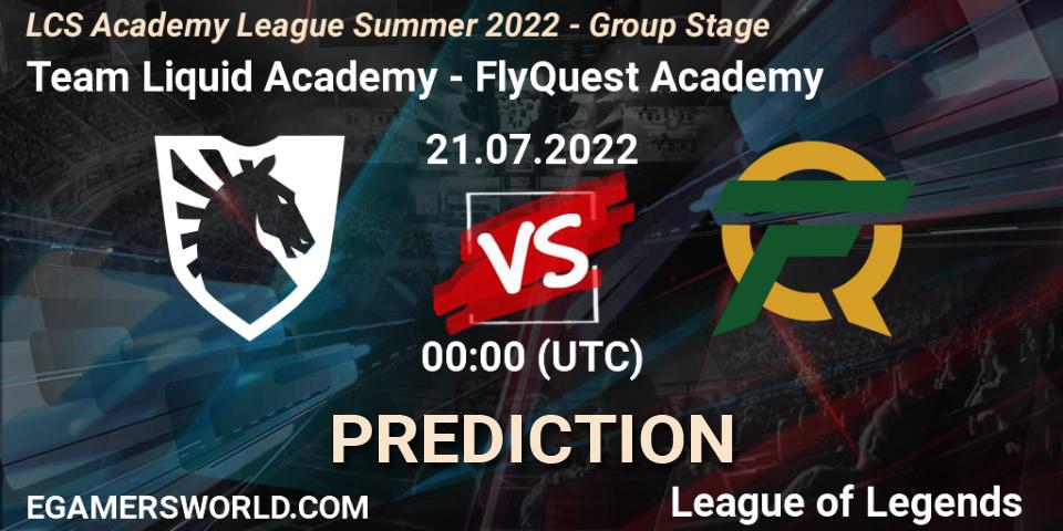 Team Liquid Academy - FlyQuest Academy: ennuste. 21.07.2022 at 00:00, LoL, LCS Academy League Summer 2022 - Group Stage