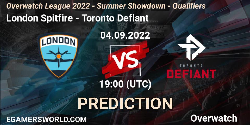 London Spitfire - Toronto Defiant: ennuste. 04.09.2022 at 19:00, Overwatch, Overwatch League 2022 - Summer Showdown - Qualifiers