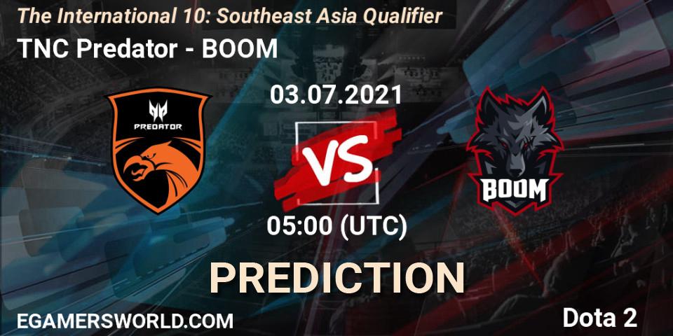 TNC Predator - BOOM: ennuste. 03.07.2021 at 05:00, Dota 2, The International 10: Southeast Asia Qualifier
