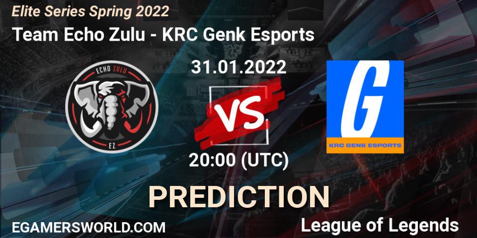 Team Echo Zulu - KRC Genk Esports: ennuste. 31.01.2022 at 20:00, LoL, Elite Series Spring 2022