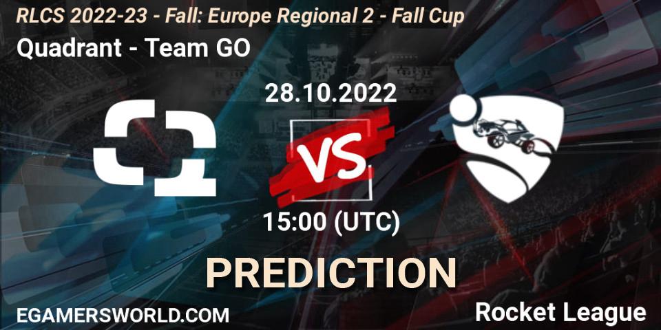 Quadrant - Team GO: ennuste. 28.10.2022 at 15:00, Rocket League, RLCS 2022-23 - Fall: Europe Regional 2 - Fall Cup