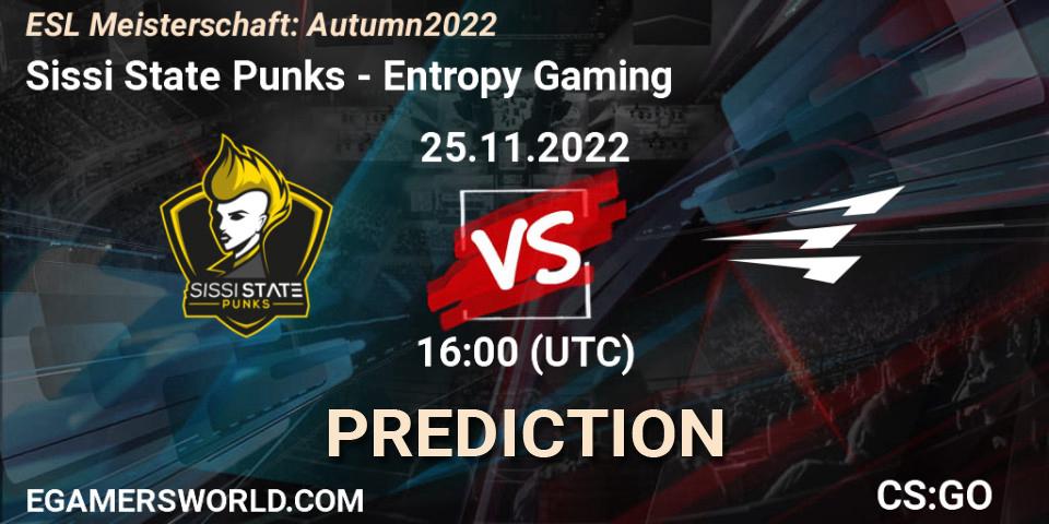 Sissi State Punks - Entropy Gaming: ennuste. 25.11.2022 at 18:00, Counter-Strike (CS2), ESL Meisterschaft: Autumn 2022