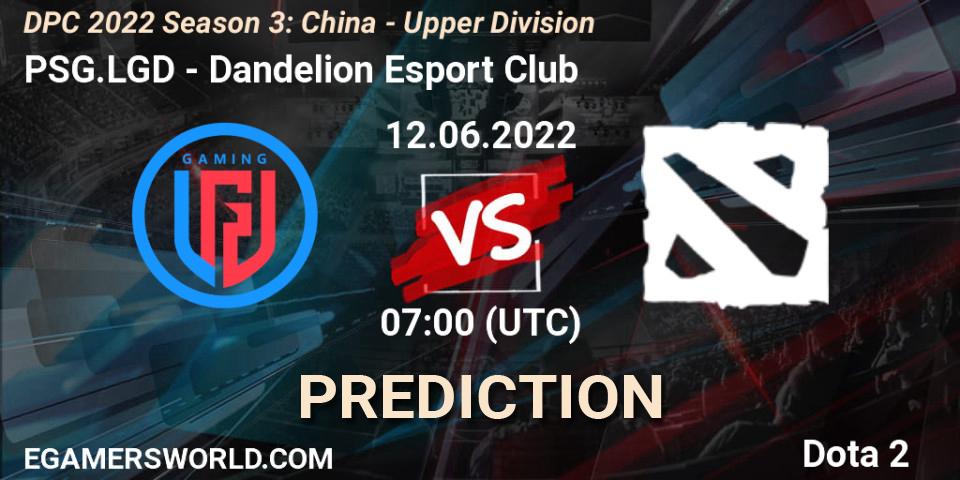 PSG.LGD - Dandelion Esport Club: ennuste. 12.06.2022 at 06:57, Dota 2, DPC 2021/2022 China Tour 3: Division I