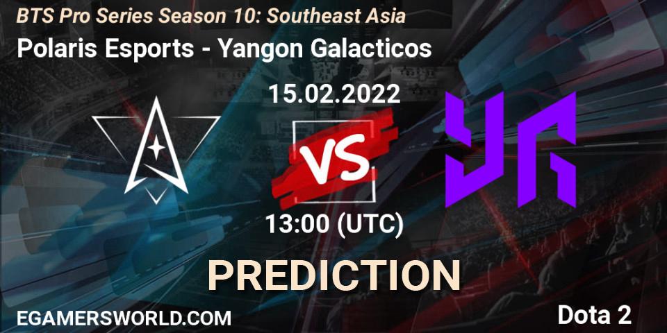 Polaris Esports - Yangon Galacticos: ennuste. 15.02.22, Dota 2, BTS Pro Series Season 10: Southeast Asia
