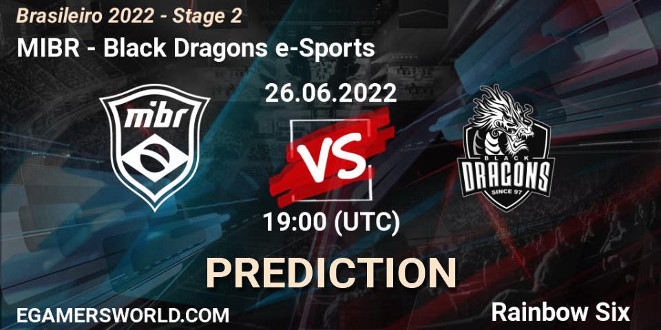 MIBR - Black Dragons e-Sports: ennuste. 26.06.2022 at 19:00, Rainbow Six, Brasileirão 2022 - Stage 2