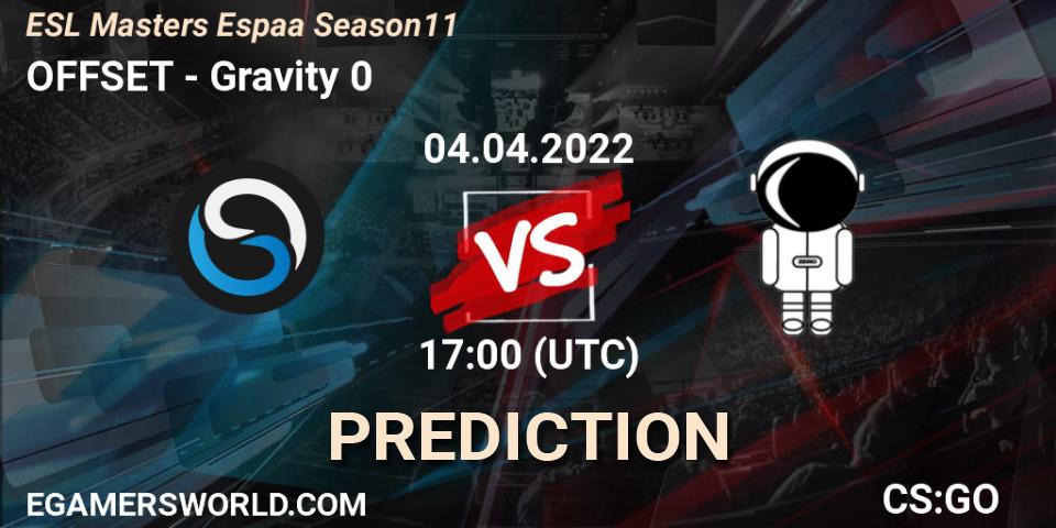 OFFSET - Gravity 0: ennuste. 04.04.2022 at 17:00, Counter-Strike (CS2), ESL Masters España Season 11