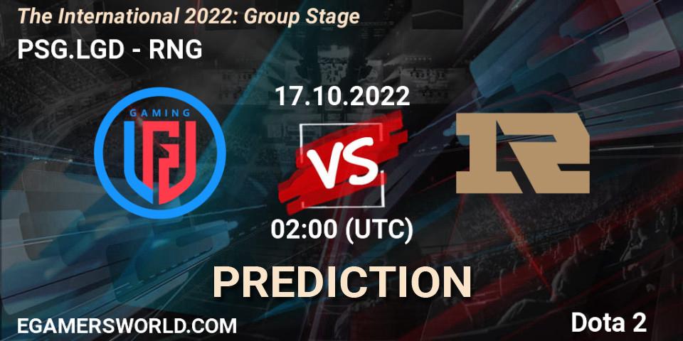 PSG.LGD - RNG: ennuste. 17.10.22, Dota 2, The International 2022: Group Stage