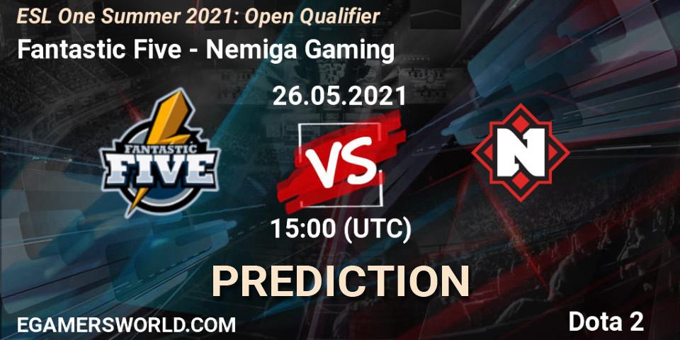 Fantastic Five - Nemiga Gaming: ennuste. 26.05.2021 at 15:08, Dota 2, ESL One Summer 2021: Open Qualifier