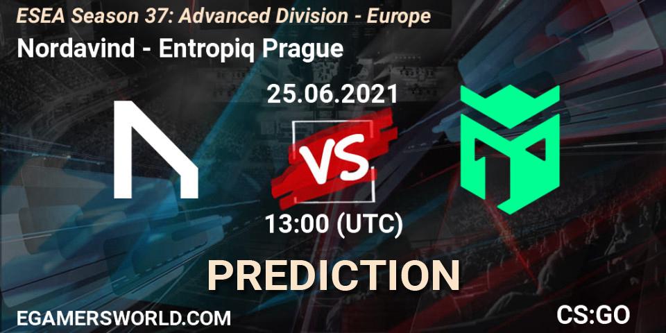 Nordavind - Entropiq Prague: ennuste. 25.06.21, CS2 (CS:GO), ESEA Season 37: Advanced Division - Europe