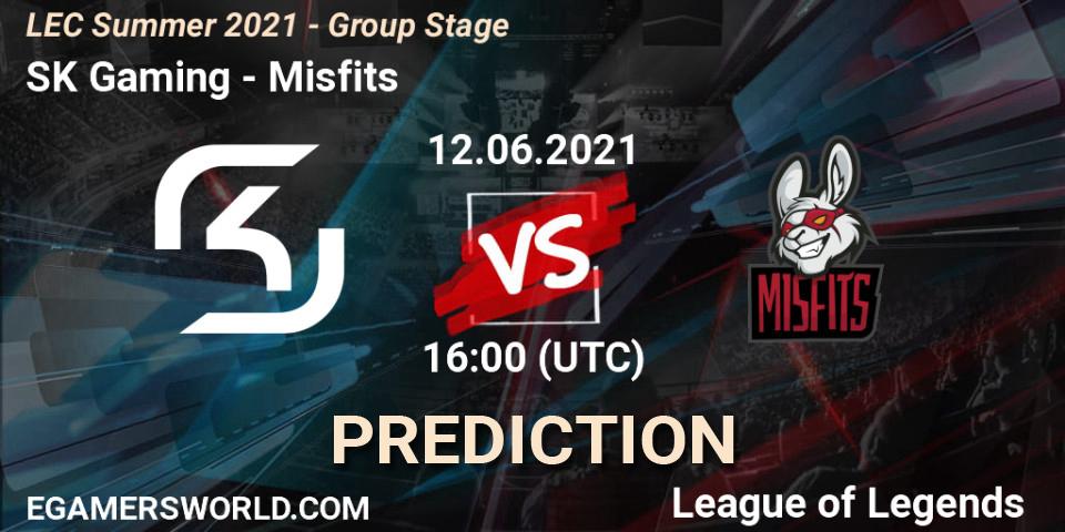 SK Gaming - Misfits: ennuste. 12.06.2021 at 15:50, LoL, LEC Summer 2021 - Group Stage
