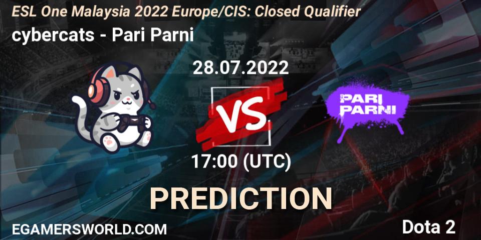 cybercats - Pari Parni: ennuste. 28.07.2022 at 17:01, Dota 2, ESL One Malaysia 2022 Europe/CIS: Closed Qualifier
