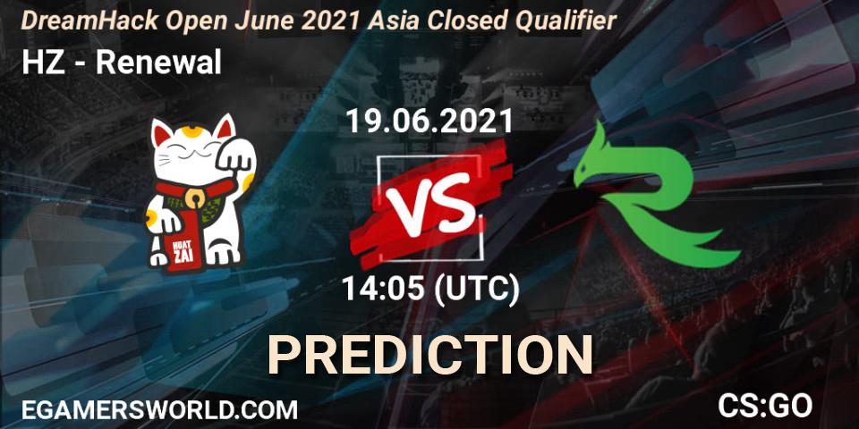 HZ - Renewal: ennuste. 19.06.21, CS2 (CS:GO), DreamHack Open June 2021 Asia Closed Qualifier