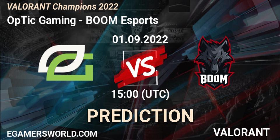 OpTic Gaming - BOOM Esports: ennuste. 01.09.2022 at 15:00, VALORANT, VALORANT Champions 2022