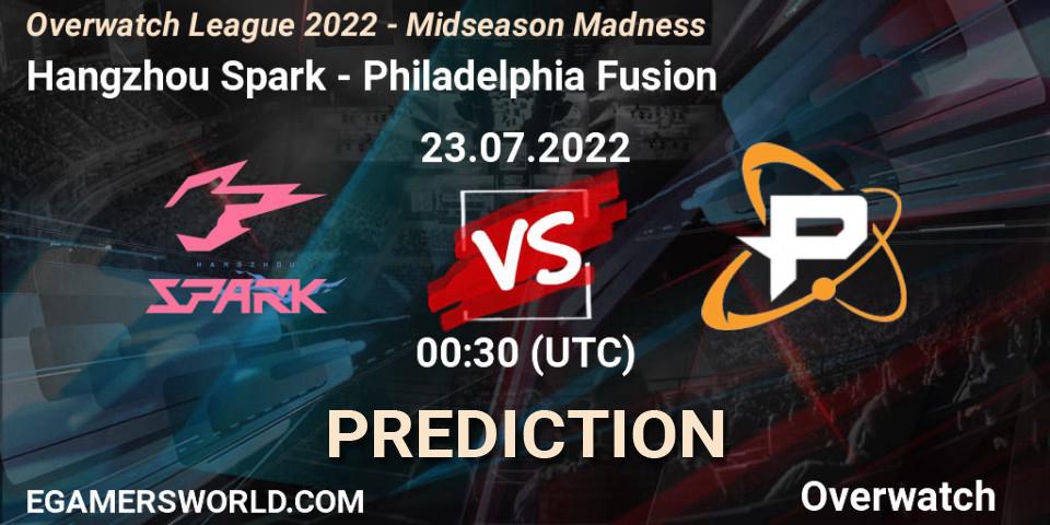 Hangzhou Spark - Philadelphia Fusion: ennuste. 23.07.2022 at 00:30, Overwatch, Overwatch League 2022 - Midseason Madness