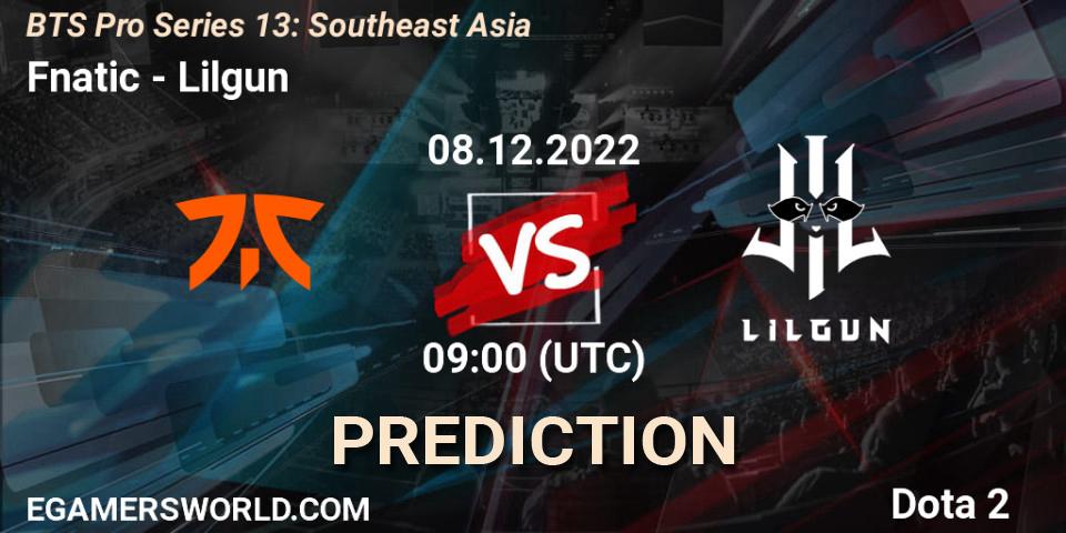 Fnatic - Lilgun: ennuste. 08.12.22, Dota 2, BTS Pro Series 13: Southeast Asia