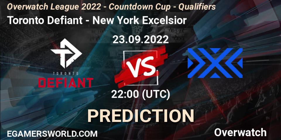 Toronto Defiant - New York Excelsior: ennuste. 23.09.2022 at 22:00, Overwatch, Overwatch League 2022 - Countdown Cup - Qualifiers
