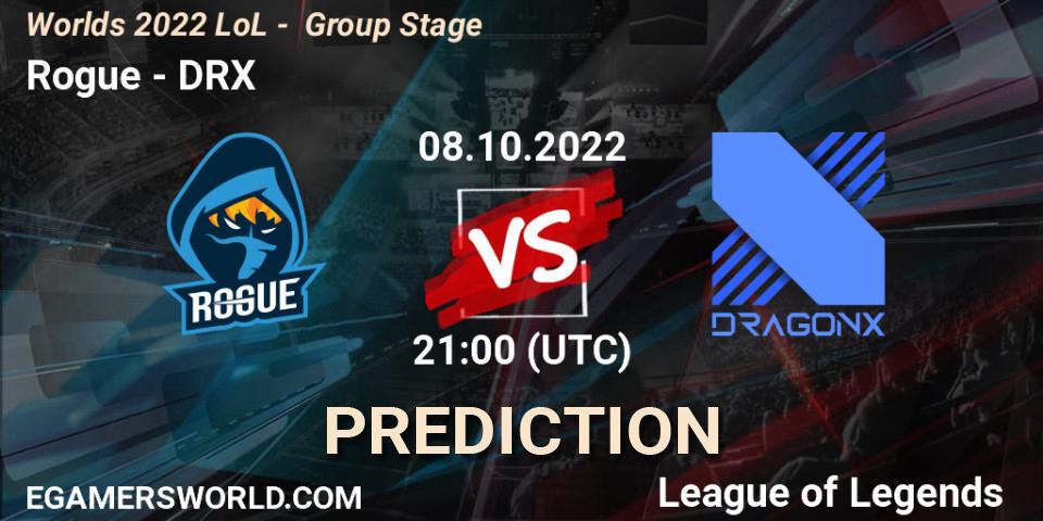 Rogue - DRX: ennuste. 08.10.22, LoL, Worlds 2022 LoL - Group Stage