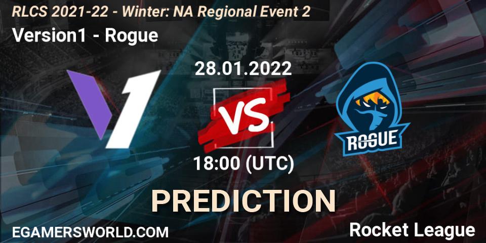 Version1 - Rogue: ennuste. 28.01.2022 at 18:00, Rocket League, RLCS 2021-22 - Winter: NA Regional Event 2