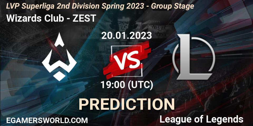 Wizards Club - ZEST: ennuste. 20.01.2023 at 19:00, LoL, LVP Superliga 2nd Division Spring 2023 - Group Stage