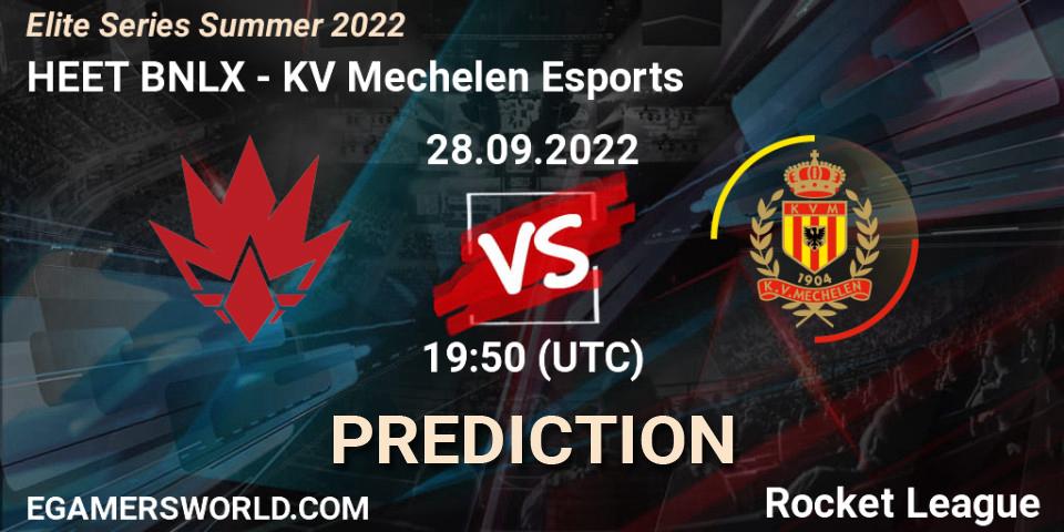 HEET BNLX - KV Mechelen Esports: ennuste. 28.09.2022 at 19:50, Rocket League, Elite Series Summer 2022