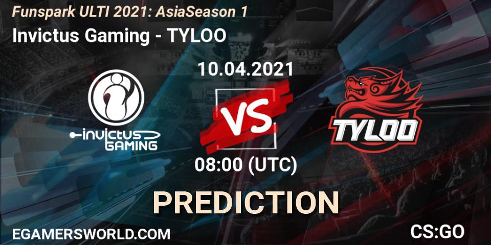 Invictus Gaming - TYLOO: ennuste. 10.04.2021 at 09:00, Counter-Strike (CS2), Funspark ULTI 2021: Asia Season 1