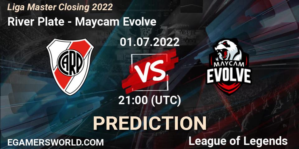 River Plate - Maycam Evolve: ennuste. 01.07.2022 at 21:00, LoL, Liga Master Closing 2022