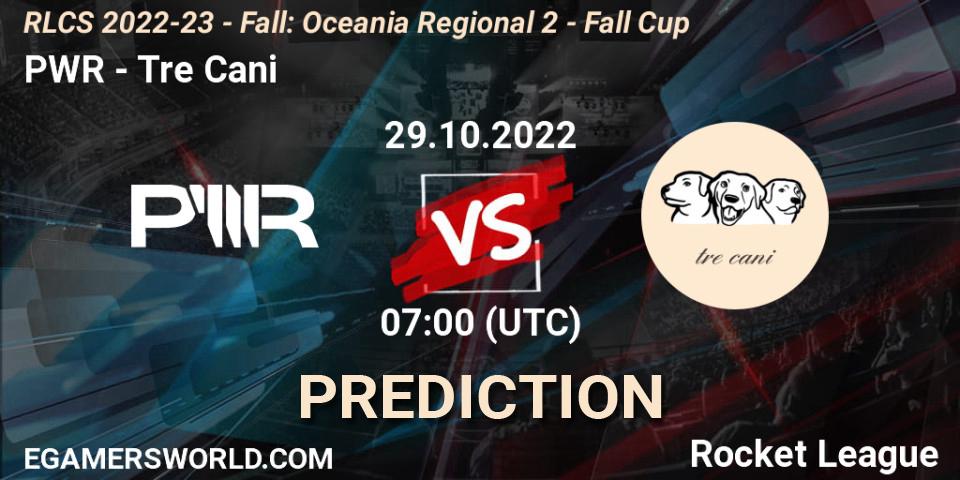 PWR - Tre Cani: ennuste. 29.10.2022 at 07:00, Rocket League, RLCS 2022-23 - Fall: Oceania Regional 2 - Fall Cup