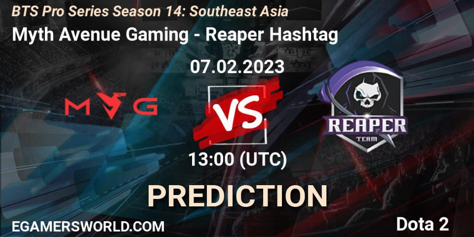 Myth Avenue Gaming - Reaper Hashtag: ennuste. 07.02.23, Dota 2, BTS Pro Series Season 14: Southeast Asia
