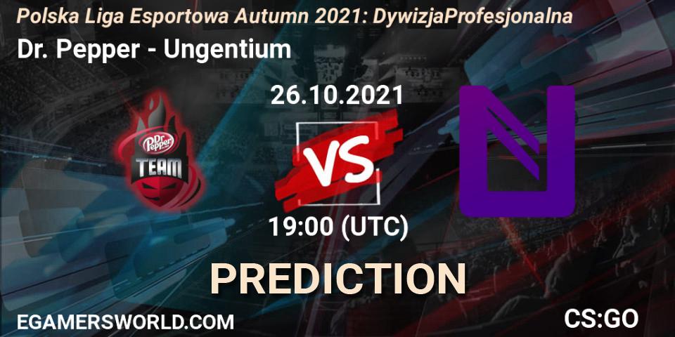 Dr. Pepper - Ungentium: ennuste. 26.10.2021 at 19:00, Counter-Strike (CS2), Polska Liga Esportowa Autumn 2021: Dywizja Profesjonalna