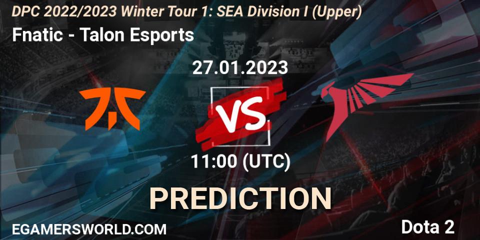 Fnatic - Talon Esports: ennuste. 27.01.23, Dota 2, DPC 2022/2023 Winter Tour 1: SEA Division I (Upper)