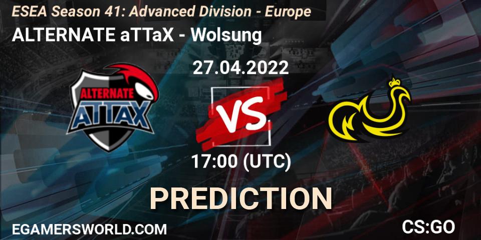 ALTERNATE aTTaX - Wolsung: ennuste. 27.04.2022 at 17:00, Counter-Strike (CS2), ESEA Season 41: Advanced Division - Europe