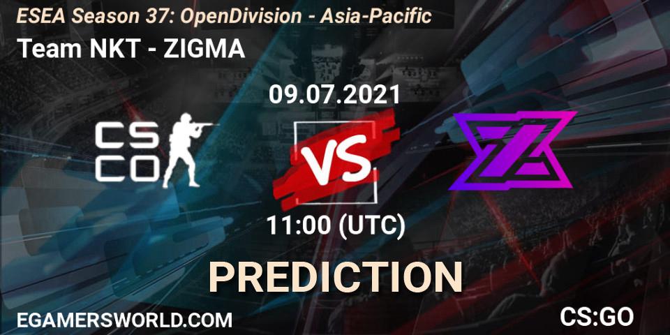 Team NKT - ZIGMA: ennuste. 09.07.2021 at 11:00, Counter-Strike (CS2), ESEA Season 37: Open Division - Asia-Pacific