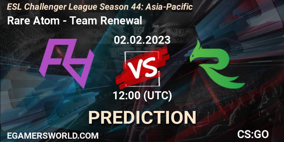 Rare Atom - Team Renewal: ennuste. 02.02.23, CS2 (CS:GO), ESL Challenger League Season 44: Asia-Pacific