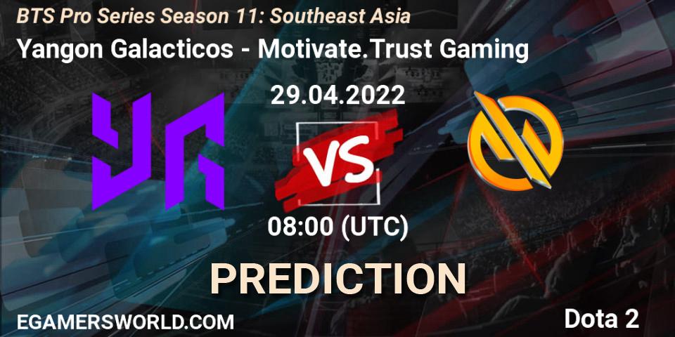 Yangon Galacticos - Motivate.Trust Gaming: ennuste. 29.04.2022 at 08:16, Dota 2, BTS Pro Series Season 11: Southeast Asia