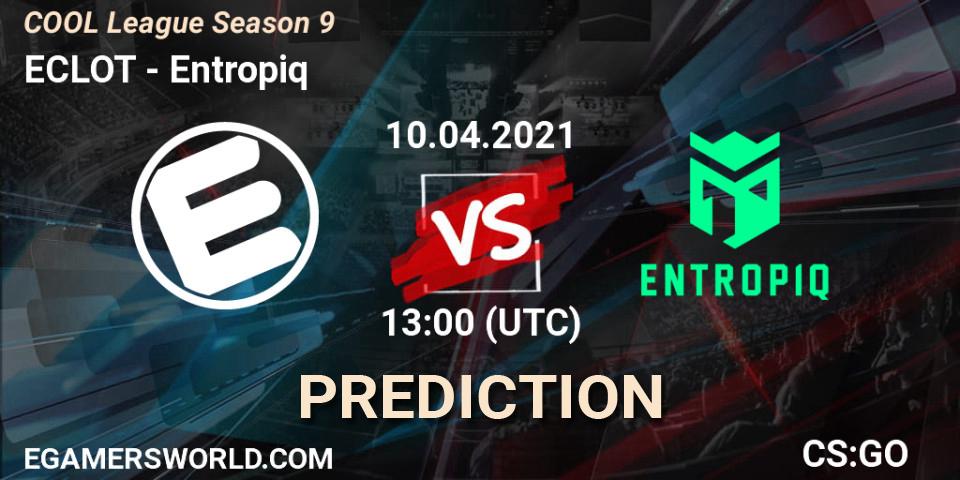ECLOT - Entropiq: ennuste. 10.04.2021 at 12:00, Counter-Strike (CS2), COOL League Season 9