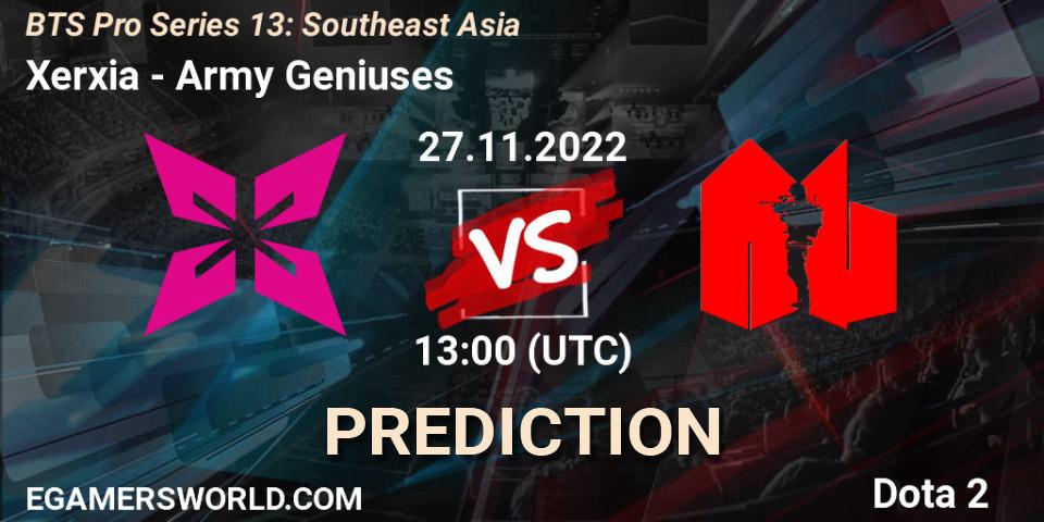 Xerxia - Army Geniuses: ennuste. 27.11.22, Dota 2, BTS Pro Series 13: Southeast Asia