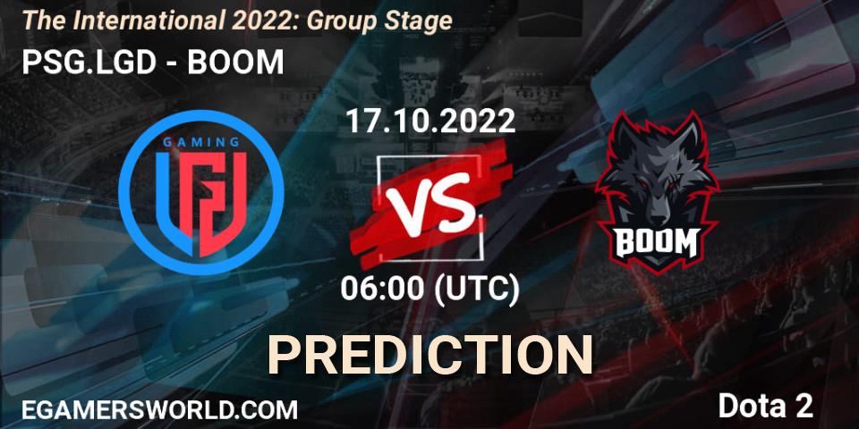 PSG.LGD - BOOM: ennuste. 17.10.2022 at 06:47, Dota 2, The International 2022: Group Stage