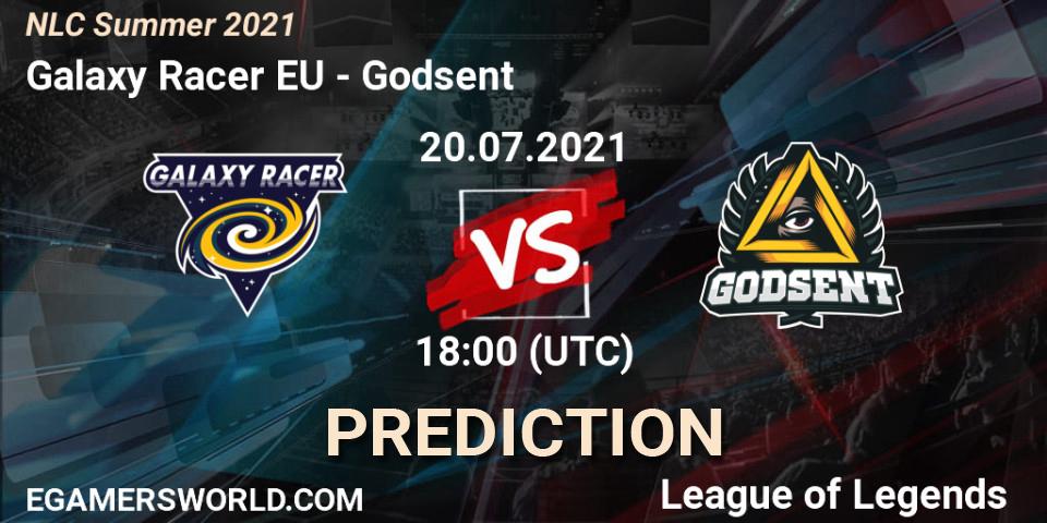 Galaxy Racer EU - Godsent: ennuste. 20.07.2021 at 18:00, LoL, NLC Summer 2021