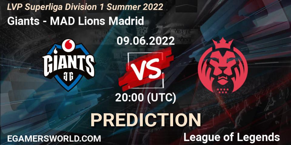 Giants - MAD Lions Madrid: ennuste. 09.06.2022 at 20:00, LoL, LVP Superliga Division 1 Summer 2022