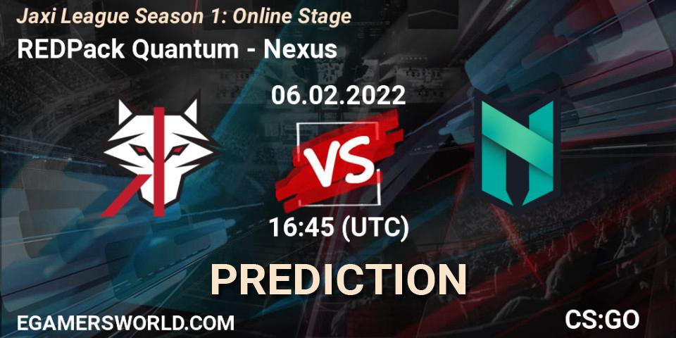 REDPack Quantum - Nexus: ennuste. 06.02.2022 at 16:45, Counter-Strike (CS2), Jaxi League Season 1: Online Stage