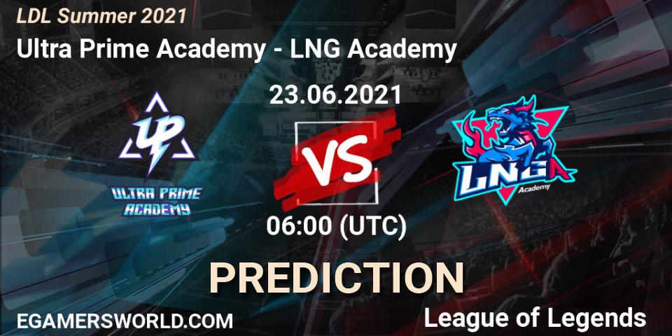 Ultra Prime Academy - LNG Academy: ennuste. 23.06.2021 at 06:00, LoL, LDL Summer 2021