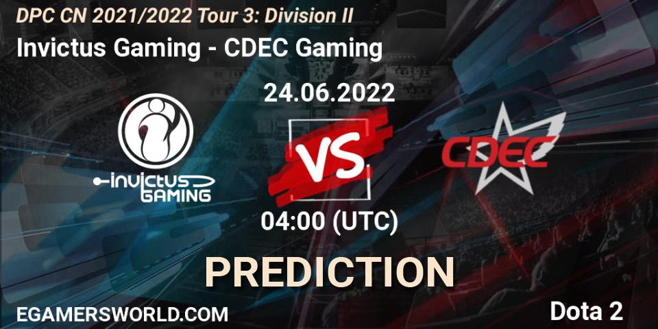 Invictus Gaming - CDEC Gaming: ennuste. 24.06.22, Dota 2, DPC CN 2021/2022 Tour 3: Division II