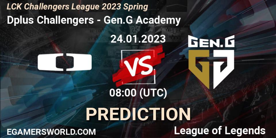 Dplus Challengers - Gen.G Academy: ennuste. 24.01.2023 at 08:00, LoL, LCK Challengers League 2023 Spring