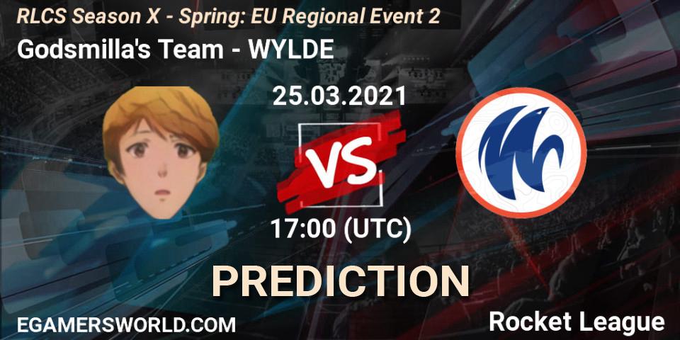 Godsmilla's Team - WYLDE: ennuste. 25.03.2021 at 17:00, Rocket League, RLCS Season X - Spring: EU Regional Event 2