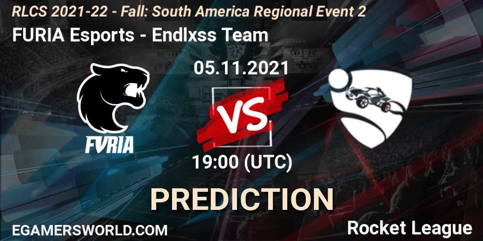 FURIA Esports - Endlxss Team: ennuste. 05.11.2021 at 19:00, Rocket League, RLCS 2021-22 - Fall: South America Regional Event 2