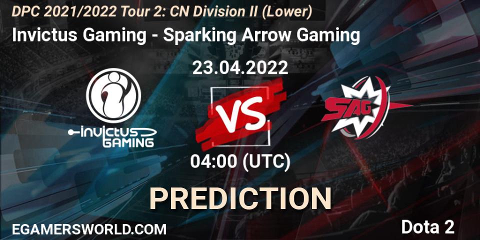 Invictus Gaming - Sparking Arrow Gaming: ennuste. 23.04.22, Dota 2, DPC 2021/2022 Tour 2: CN Division II (Lower)