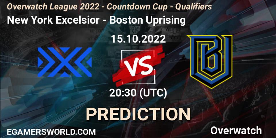 New York Excelsior - Boston Uprising: ennuste. 15.10.2022 at 20:30, Overwatch, Overwatch League 2022 - Countdown Cup - Qualifiers