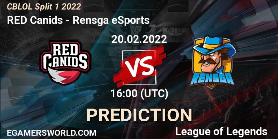 RED Canids - Rensga eSports: ennuste. 20.02.2022 at 16:00, LoL, CBLOL Split 1 2022