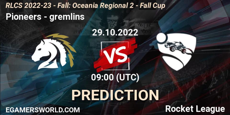 Pioneers - gremlins: ennuste. 29.10.2022 at 09:20, Rocket League, RLCS 2022-23 - Fall: Oceania Regional 2 - Fall Cup