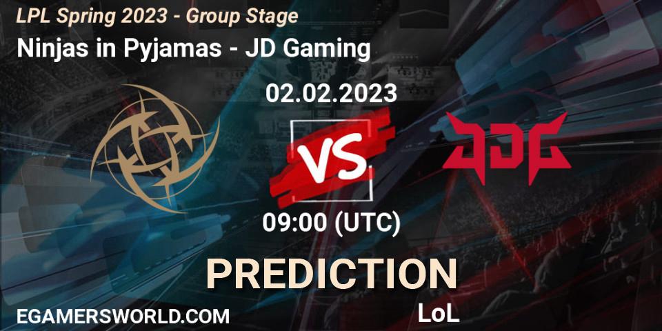 Ninjas in Pyjamas - JD Gaming: ennuste. 02.02.23, LoL, LPL Spring 2023 - Group Stage